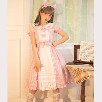 Magic Tea Party Sweet Classic Plaid Lolita Dress OP (MP70)